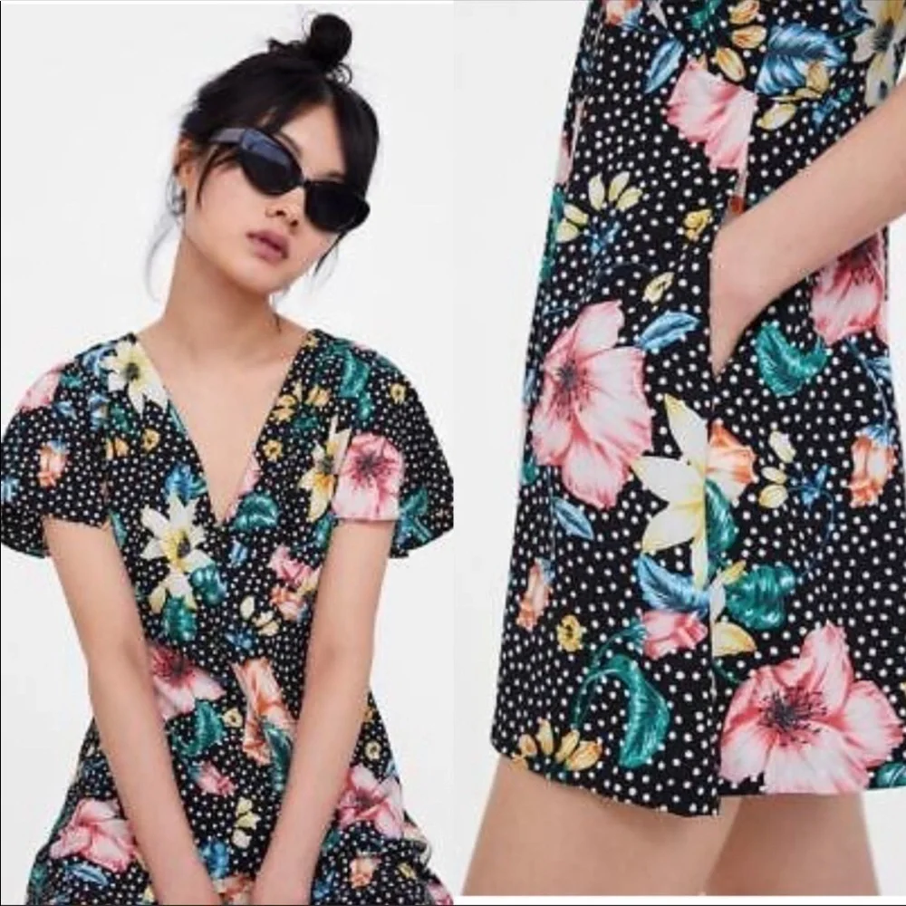 Zara Floral Polka Dot Romper large